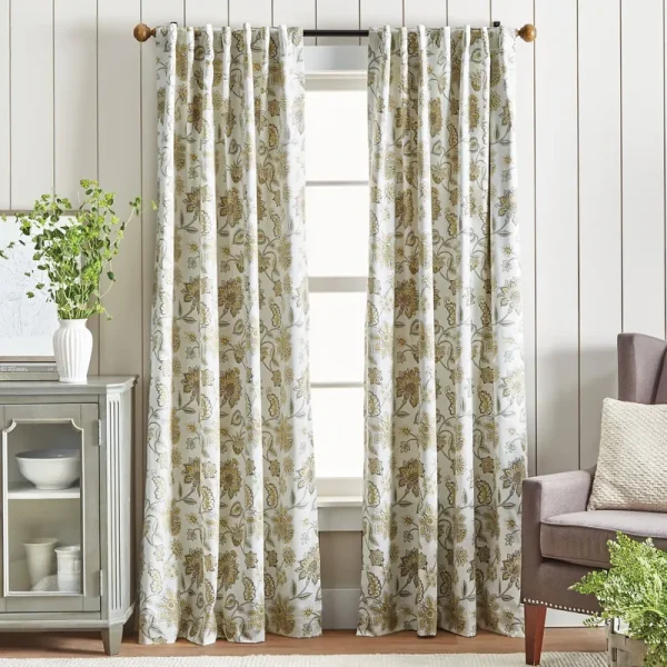 Martha Stewart Jakarta Curtain Panel Pairs 95" Pair / Gold