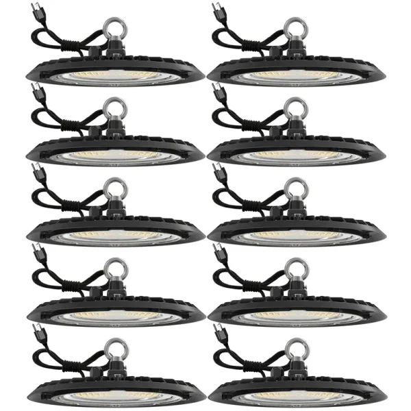 Sunco 10-Pack Ufo High Bay 150W Plug & Play LED Fixture, 2-Step Install, 19500 Lumens, 6000K Pack / 10-Pack