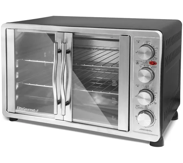 Elite Gourmet Double Door Oven with Rotisserie and Convection