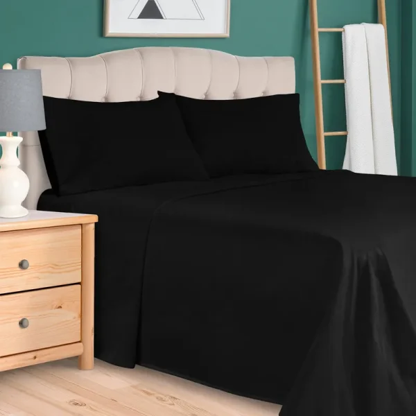 Superior 300 Thread Count Egyptian Cotton Sheet Set - Full Black