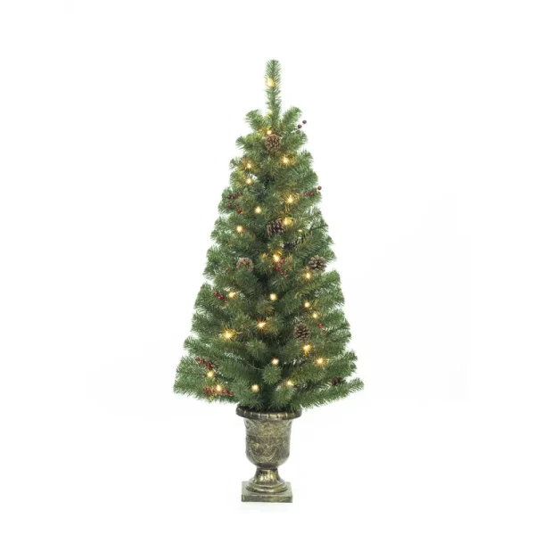 Celebrations Home 4 ft. Pencil Incandescent 35 Lights Northern Pine Entrance Tree