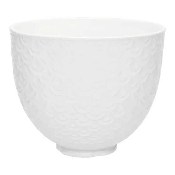 KitchenAid 5 Qt. Mermaid Lace Ceramic Bowl White