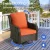 Brown Wicker Orange Red Cushion