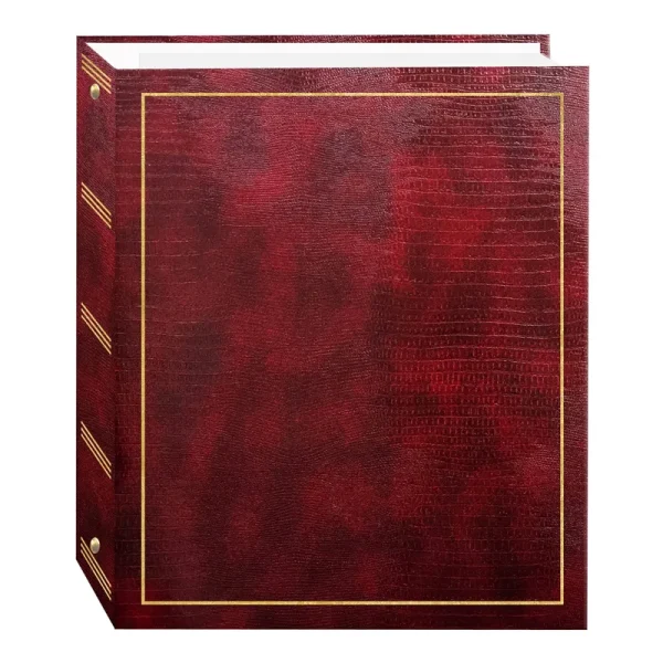 Pioneer Photo Albums Magnetic Self-Stick 3-Ring Photo Album 100 Pages (50 Sheets) Burgundy Red
