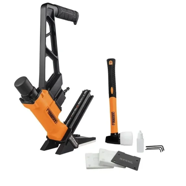 Freeman G2F18GLCN 2nd Generation Pneumatic 18 - Gauge 1 - 3/4" L - Cleat Flooring Nailer with Flooring Mallet, Interchangeable Base Plates, and 1/4" NPT Air Connector