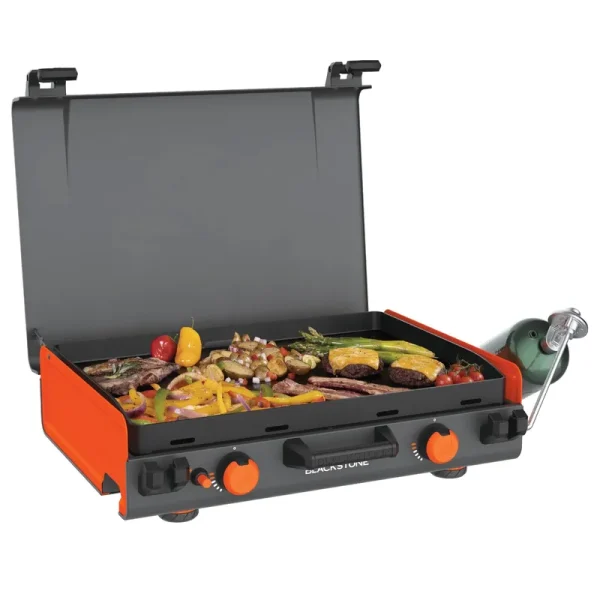 Blackstone Adventure Ready 20x14 2-Burner Propane Camping Griddle with Latching Hood and Handle