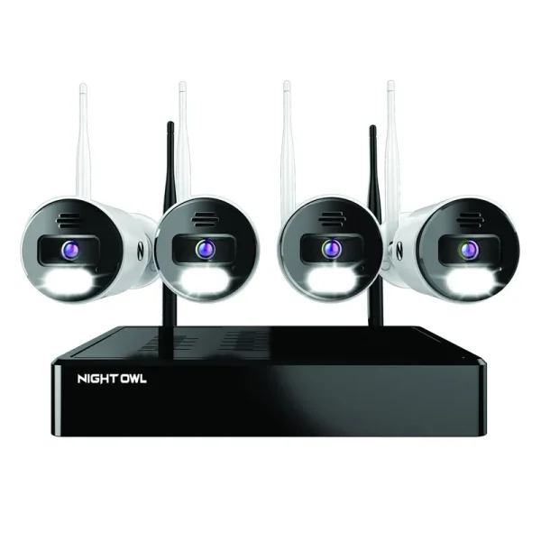 Night Owl NVR AC Powered Wi-Fi 4K Spotlight 4 Cameras 2-Way Audio 1TB