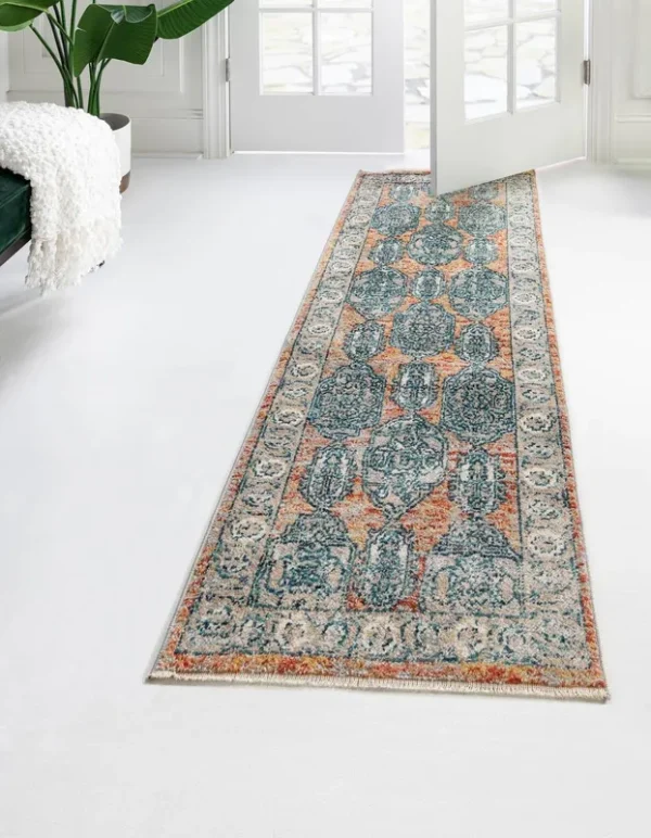 Unique Loom Lola 16 ft Runner Brick Red Red Area Rug