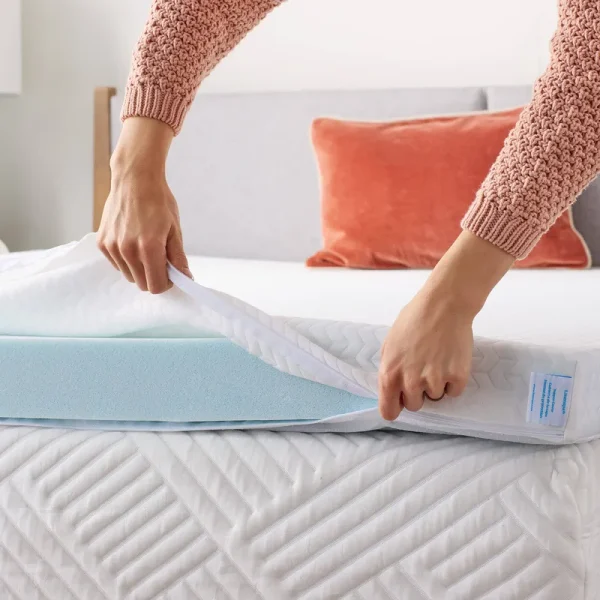 Linenspa 2 inch Mattress Topper -Cover Full ÿCover Only ÿMachine Washable ÿ Breathable ÿ Non Slip ÿCover for Mattress Topper with Zipper ÿ Topper