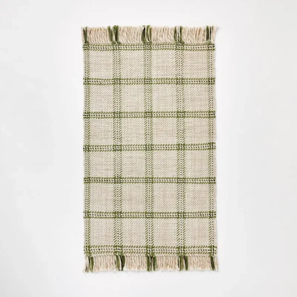 2'1"X3'2" Indoor/Outdoor Plaid Accent Rug Green - Threshold Designed with Studio McGee