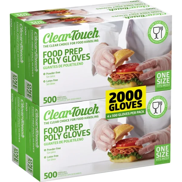 Clear - Touch Food Prep Poly Gloves, One Size, 2, 000 - Count