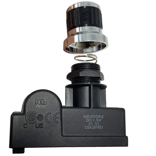 MCAMPAS 2 Outlets Electronic Spark Igniter, Chrome Coated Tact Switch Spark Generator Grill Ignitor for Char-Broil, Kenmore Sears, Brinkmann, Broil-Ma