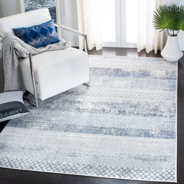 Safavieh 2 ft. 2 in. x 4 ft. Amelia 700 Runner Rug Grey & Light Blue