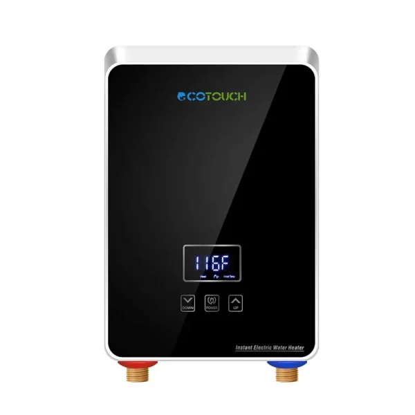 EcoTouch Tankless Water Heater Electric, 1.5 GPM on Demand Hot Water Heater Digital Dispaly Energy Efficient 5.5kW at 240V, Black