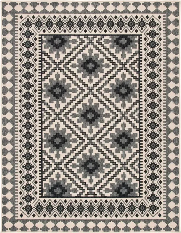 Safavieh Veranda Eyvor Indoor/ Outdoor Rug - 2'3" x 6' Runner - Ivory/Slate