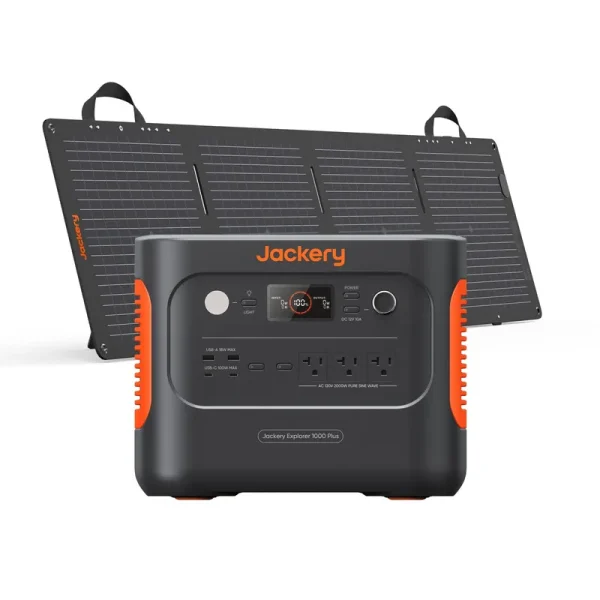 Jackery Explorer 1000 Plus Portable Power Station, 1 SolarSaga 100W Panel