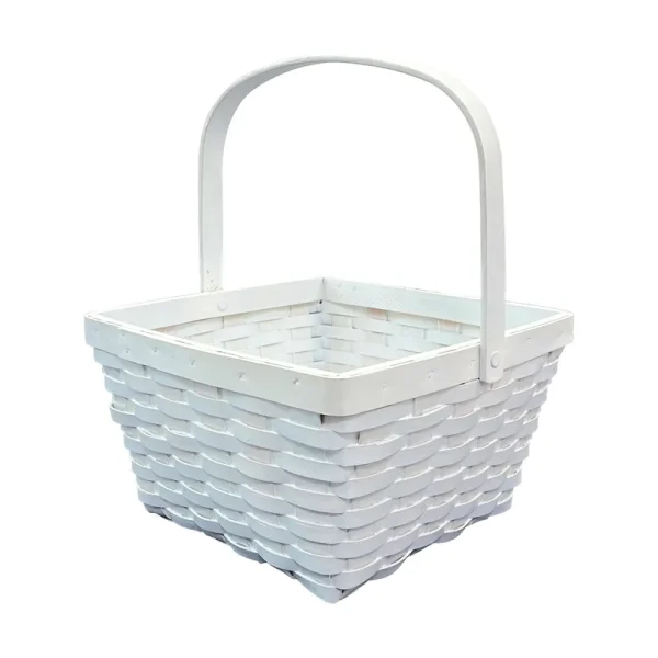 Michaels Ashland Large Chipwood Basket - White - 9.6 x 9.6 x 5.5 in