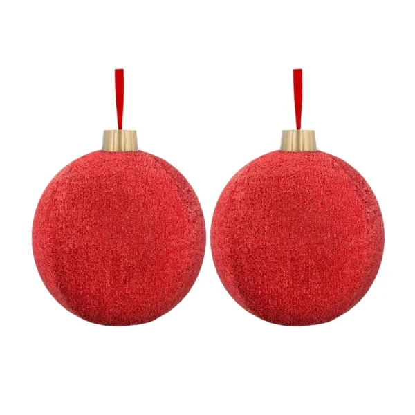 Holiday Time Christmas Inflatable Tinsel Ornament - Red - 12 in