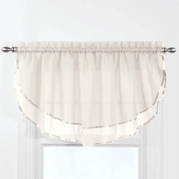 Stylemaster Elegance Sheer Voile, 60 in x 24 in | Ascot Valance, Beige