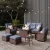 10 PCS-4*Swivel Sofa Firepit 2*Ottoman Table