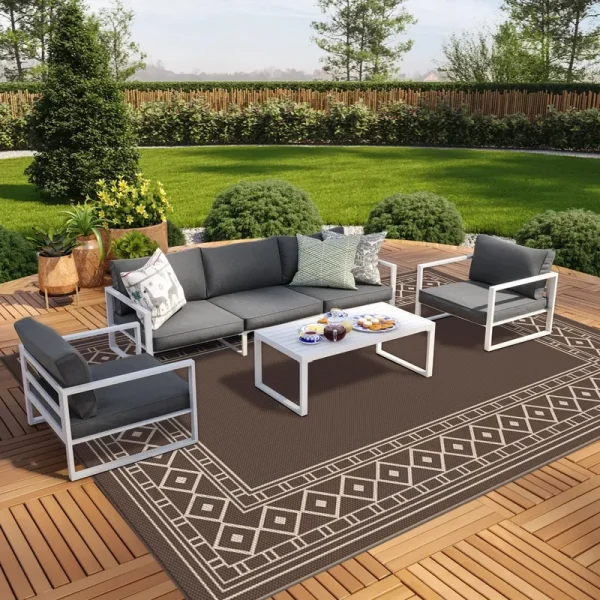 GENIMO Outdoor Rug 10'x14' for Patio Waterproof