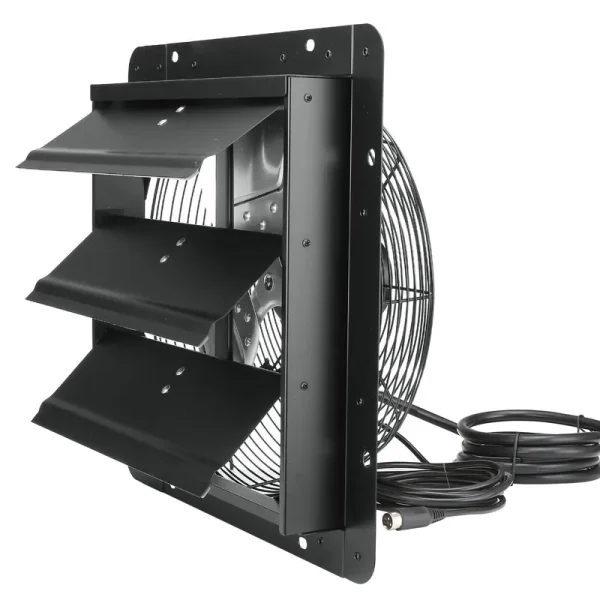 VEVOR Shutter Exhaust Fan, 14'' with Temperature Humidity Controller, EC-Motor, 1513 CFM, 10-Speed Adjustable Wall Mount Attic Fan, Ventilation and C