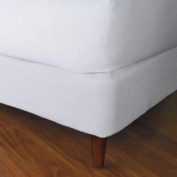 Madelyn Egyptian Cotton Matelasse Box Spring Cover - White Size Full | The Company Store