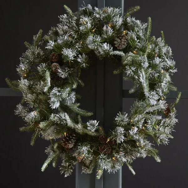 National Tree Liberty Pine Wreath with Clear Lights 24"