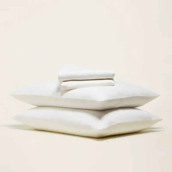 California King White Organic European Flax Linen Sheet Set | Italic