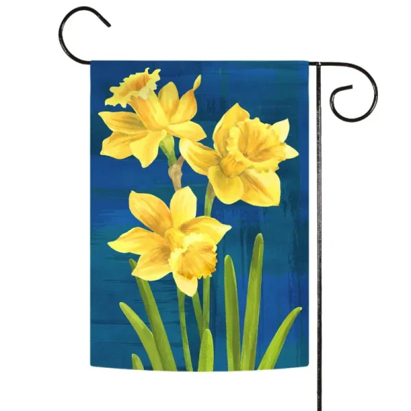 Toland Home Garden 12.5" x 18" Daffodils On Blue Garden Flag