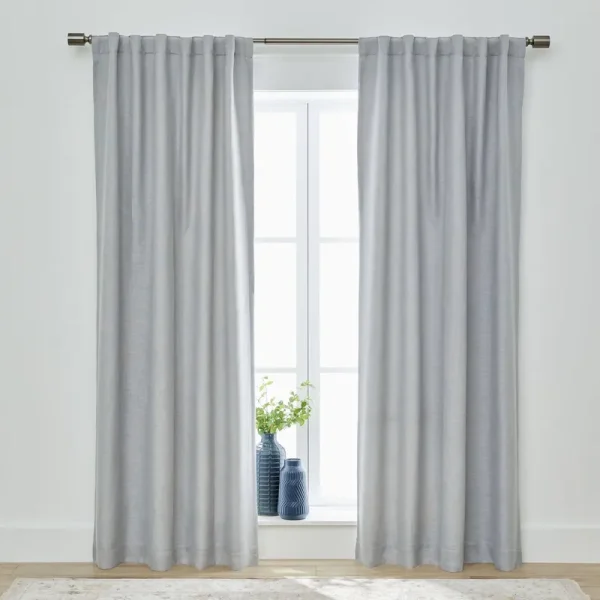 Better Homes & Gardens Blackout Linen Blend Curtain Rod Pocket Back Tab Panel, 50 inch x 84 inch, Dark Cilantro
