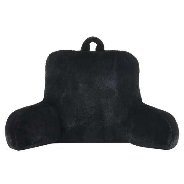 Mainstays Faux Fur Plush Bedrest Pillow Specialty - Black - 1 Pieces