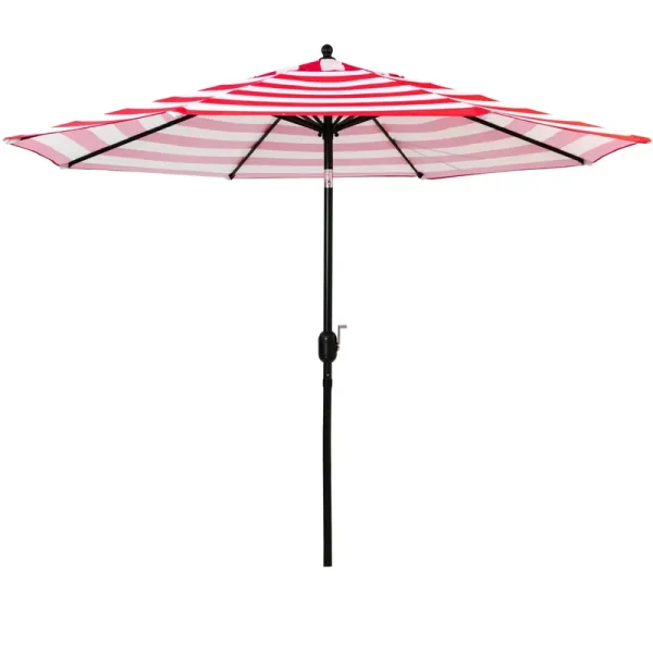 Sunnyglade 9' Patio Umbrella Outdoor Table Umbrella with 8 Sturdy Ribs (Red and White)