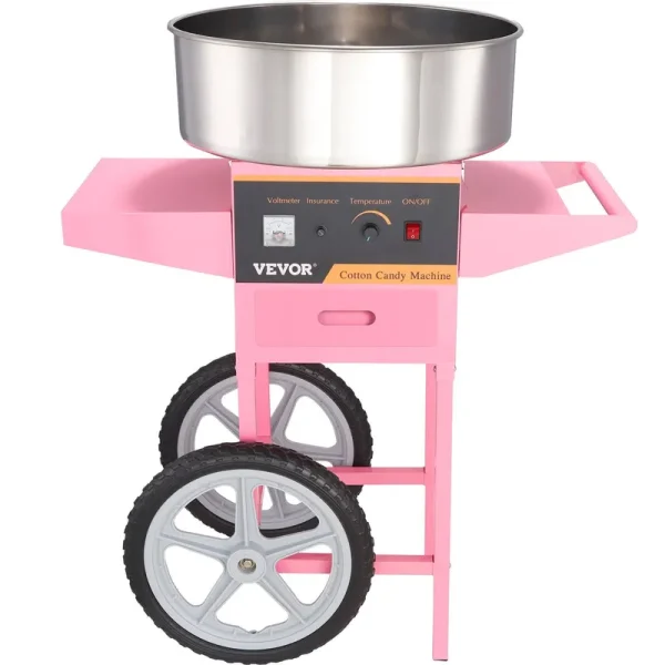 VEVOR Cotton Candy Machine Cart 1000W - Sugar Floss Maker for Party!