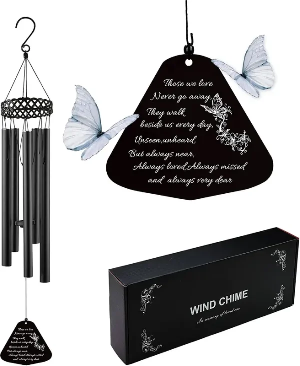 Memorial Wind Chimes for Loss of Loved One,32 inch Those We Love, Black