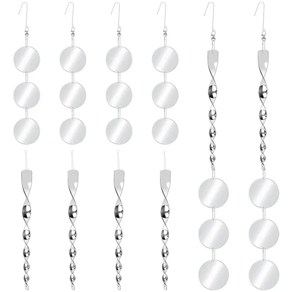 Firiglob Upgraded Bird Scare Devices, 3.9 inch Large 18pcs Reflective Discs Set + 6pcs Bird Scare Rods, Double-Sided Bird Reflectors Keep All Birds