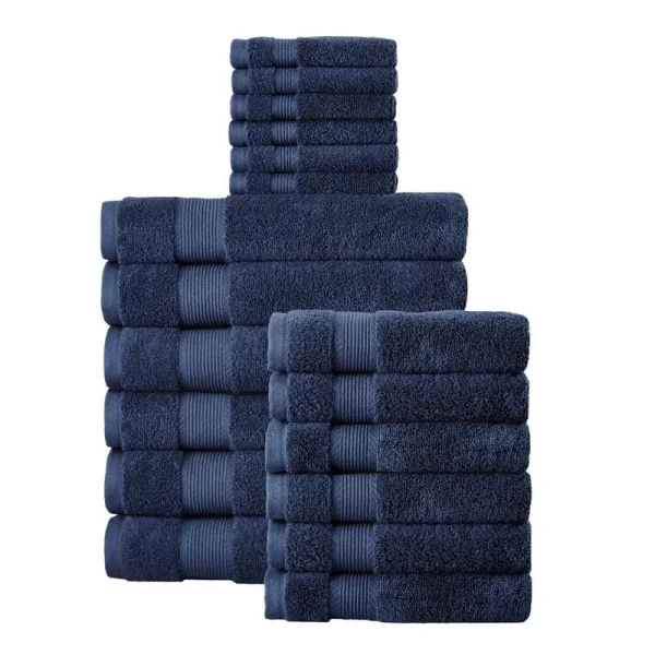 StyleWell 18-Piece Hygrocotton Towel Set in Midnight Black