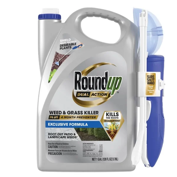 Roundup Dual Action 1 gal. Weed & Grass Killer with Sure Shot Wand