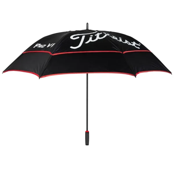 Titleist Tour Double Canopy Umbrella, Black/Red