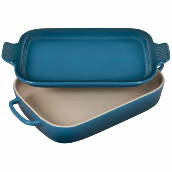 Le Creuset Rectangular Dish with Platter Lid - Stoneware - Deep Teal