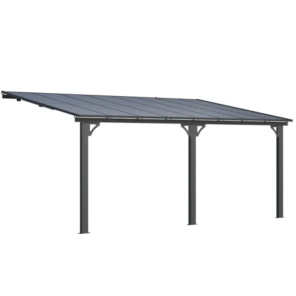 AECOJOY 16'x10' Adjustable Height Wall Mounted Outdoor Gazebos Pergola