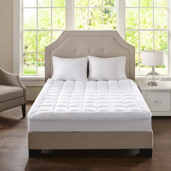 Madison Park - Cloud Soft Overfilled Plush Waterproof Mattress Pad - Queen - White