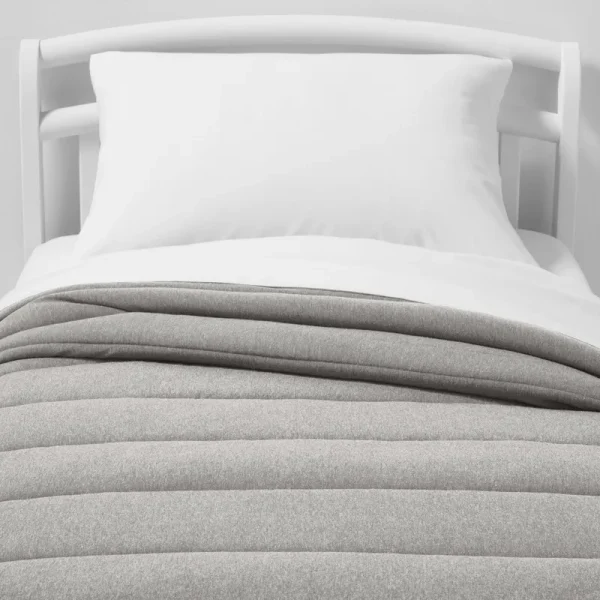 Toddler Channel Jersey Kids' Comforter Gray - Pillowfort