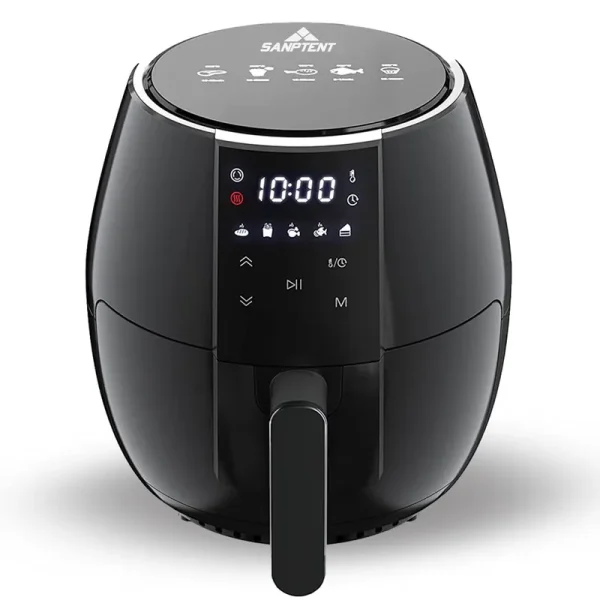 Sanptent 5.8 Quart Air Fryer, Electric Hot Oven Oilless Multifunctional Cooker with Digital LED Touchscreen, Auto Shut-Off (Black)