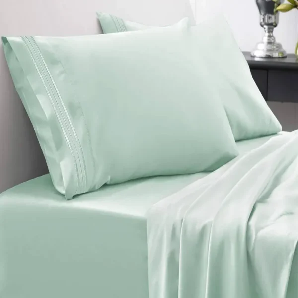 Sweet Home Collection 1800 Series Bed Sheets - Extra Soft Microfiber Deep Pocket Sheet Set - Mint, Queen