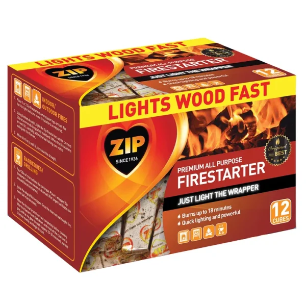 Zip Premium All Purpose Wrapped Fire Starter (12 Pack)