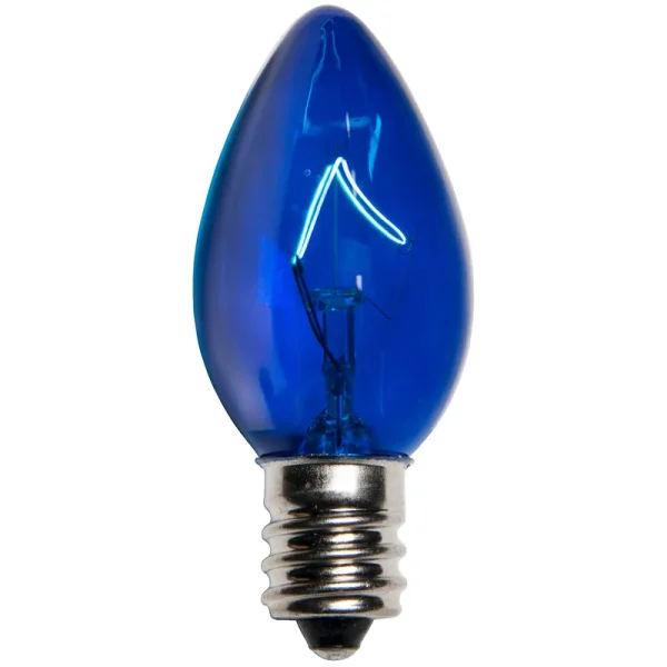 Kringle Traditions C7 Triple Dipped Transparent Bulb Color: Blue