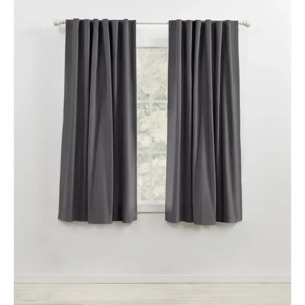 Lauren Ralph Lauren Velvety Room Darkening Solid Velvet with Lining Rod Pocket Curtain Panel Charcoal