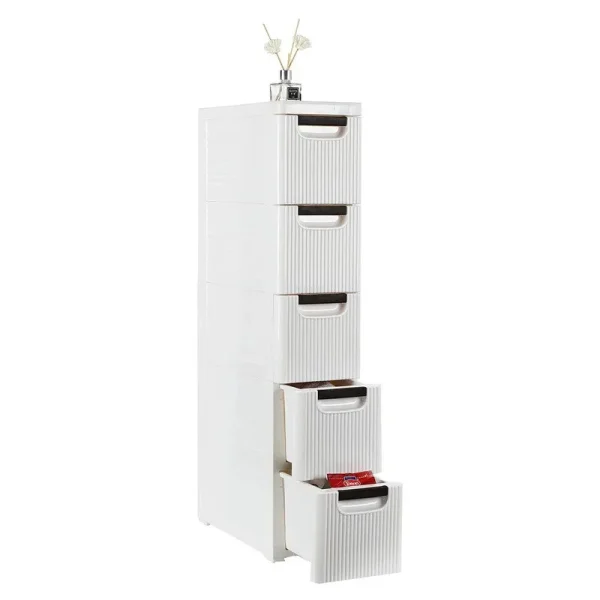 Rolling Cart Organizer Unit,Rolling Cart Organizer Unit with Wheels Narrow Slim Container Storage Cabinet for Bathroom Bedroom (5-Tire)