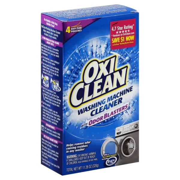 Oxi Clean Washing Machine Cleaner, with Odor Blasters - 4 pouches, 11.28 oz